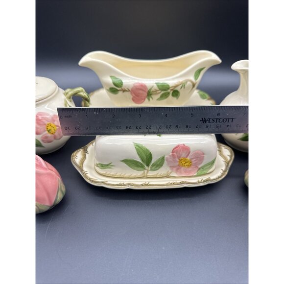 Vintage Franciscan Desert Rose Butter Gravy Cream Sugar S&P Set EUC Lot Pink - Picture 9 of 16